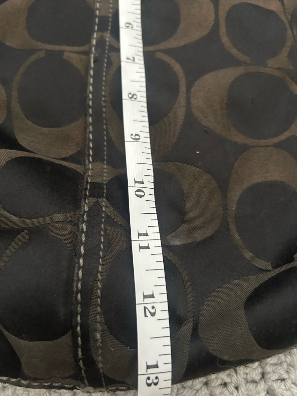 Coach Brown and Black Signature hobo Shoulder Bag 12676 - Picture 7 of 11